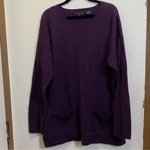 Jeanne Pierre purple crewneck midweight knit sweater size XL